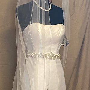 Bridal Belt, Wedding Belt Sash, Rhinestones all the way around, Clasp finish